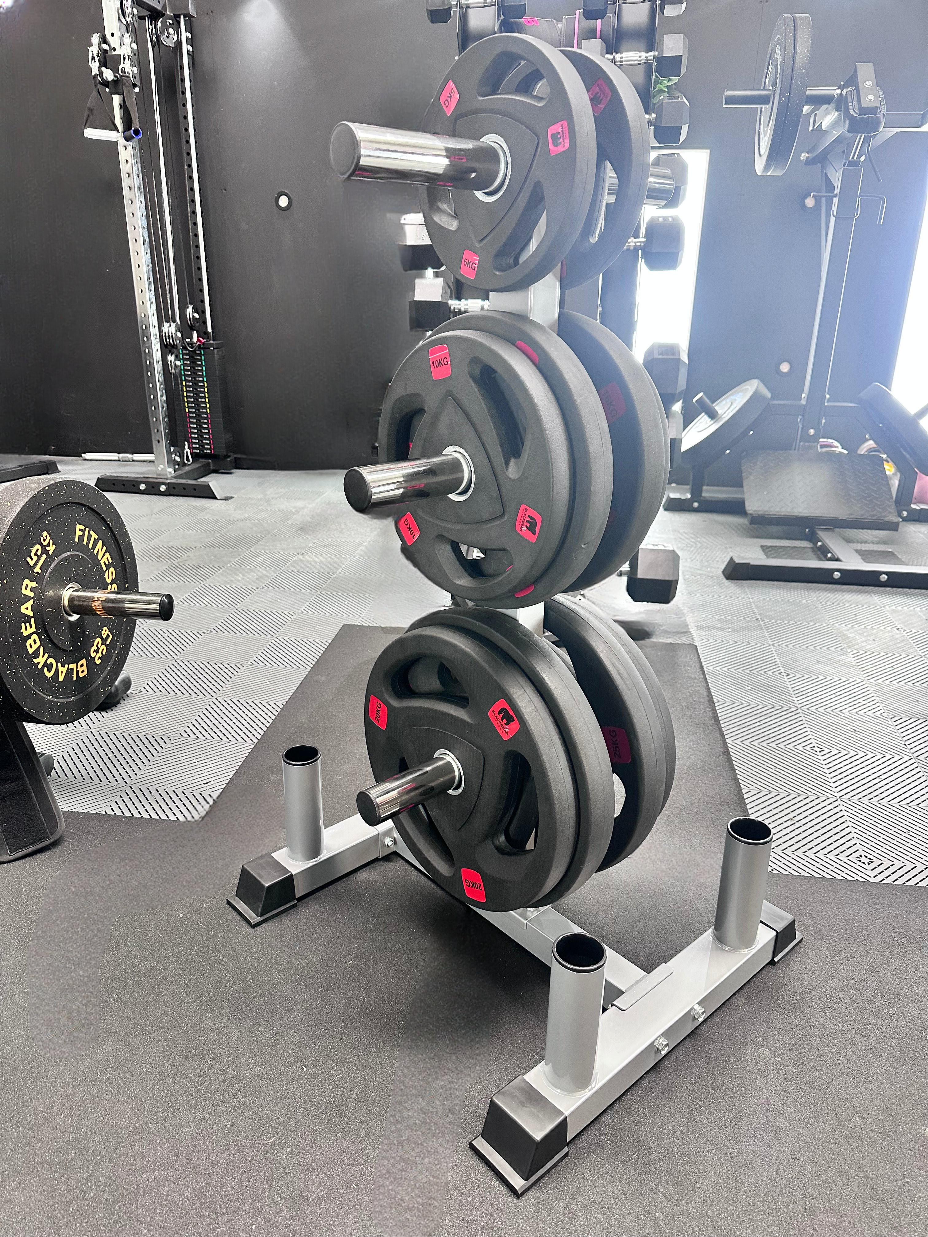 150kg Tri Grip Weight Plate Set & Storage Tree