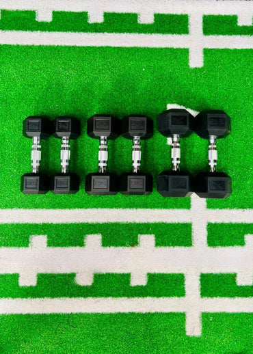 5kg, 7.5kg & 10kg Hex Dumbbell Set