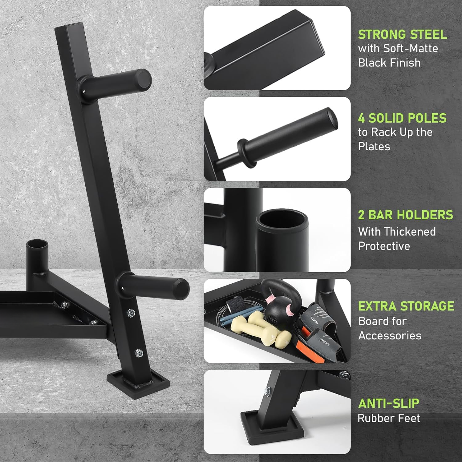 Front Facing Weight/Bar Storage Stand