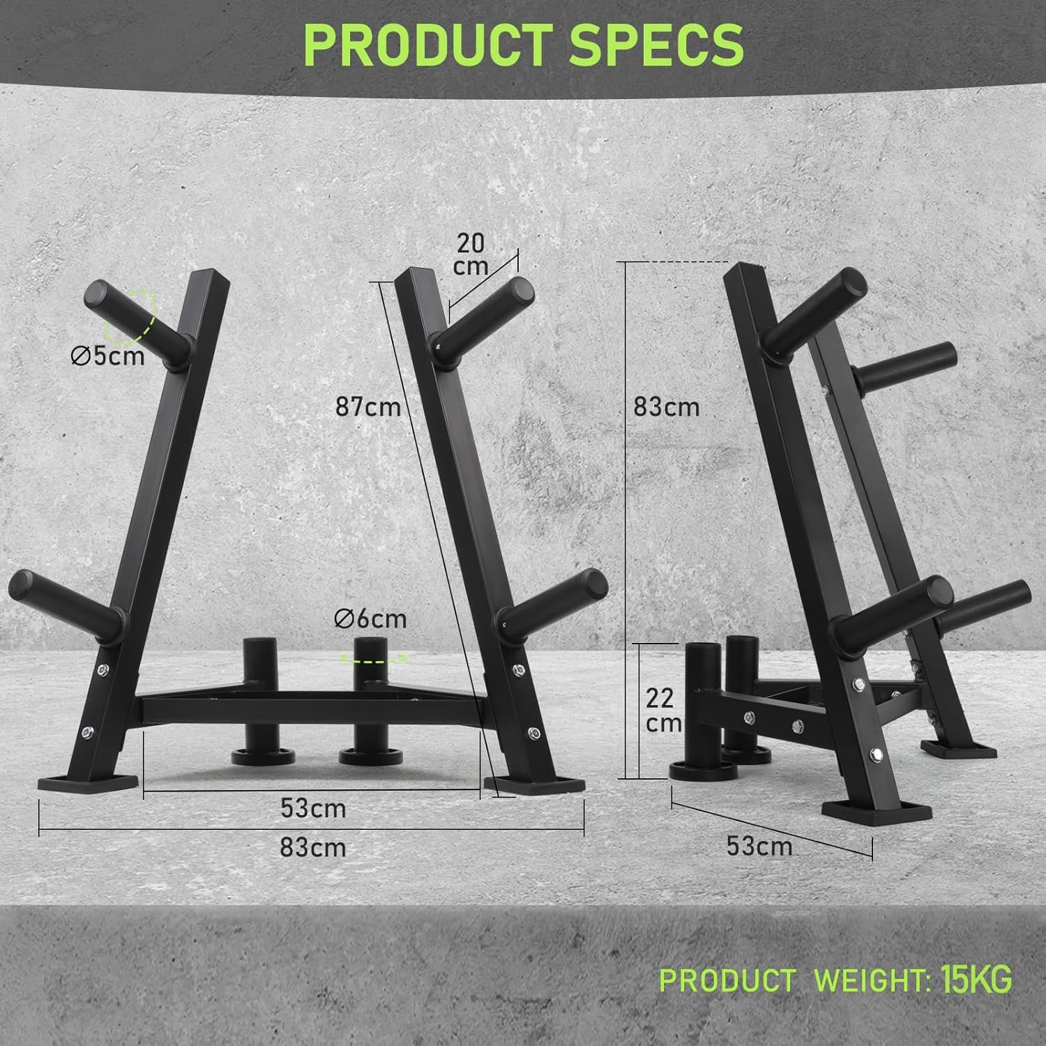 Front Facing Weight/Bar Storage Stand