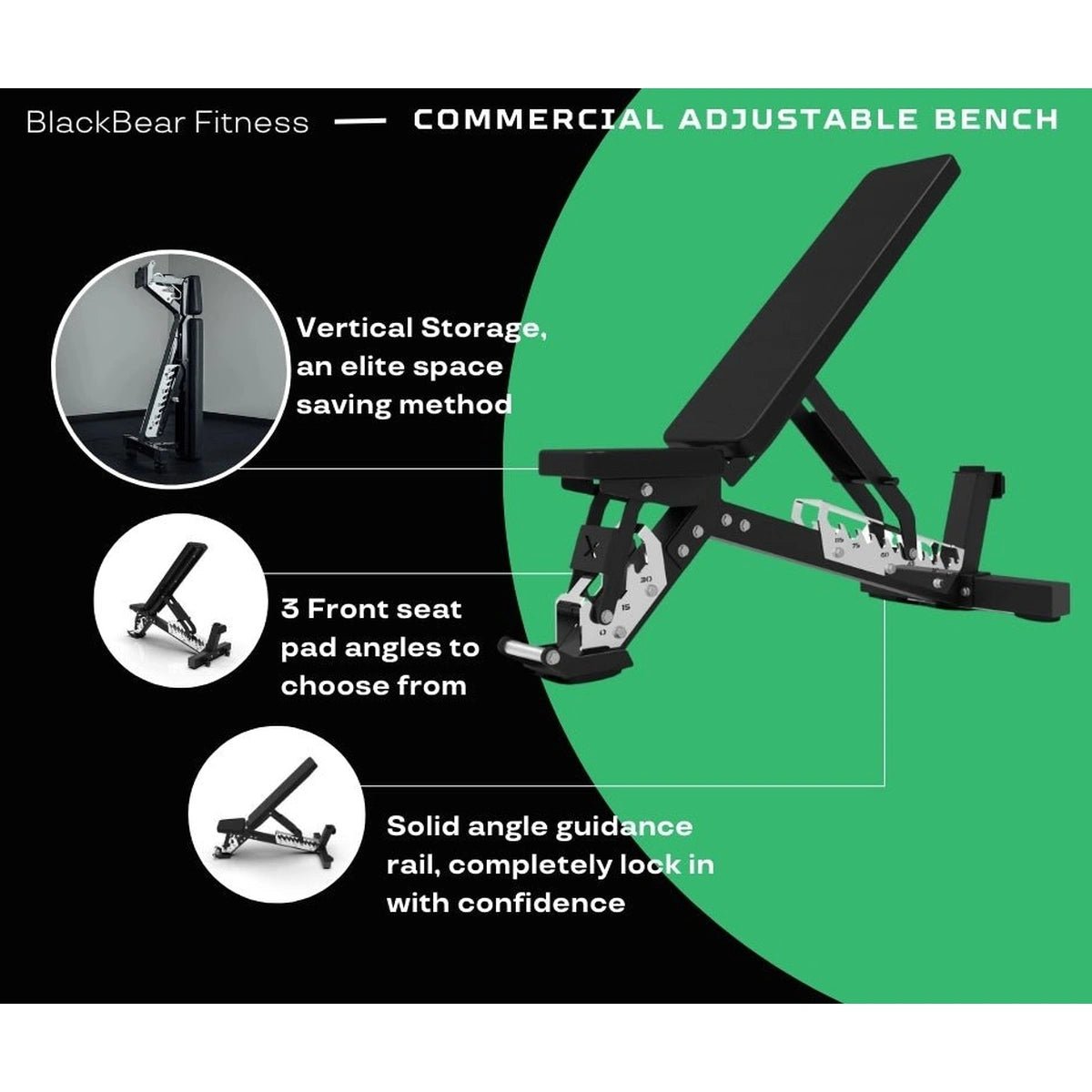 Commercial Adjustable Bench - BlackBear Fitness