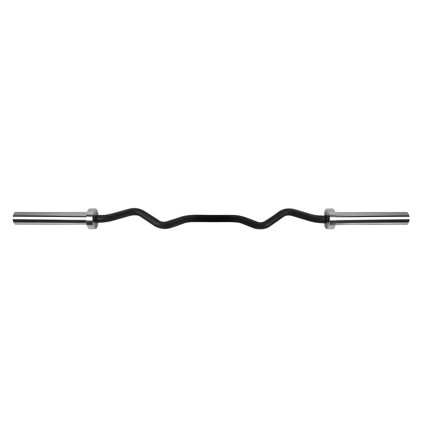 10kg Black & Chrome Ez Curl Barbell - BlackBear Fitness