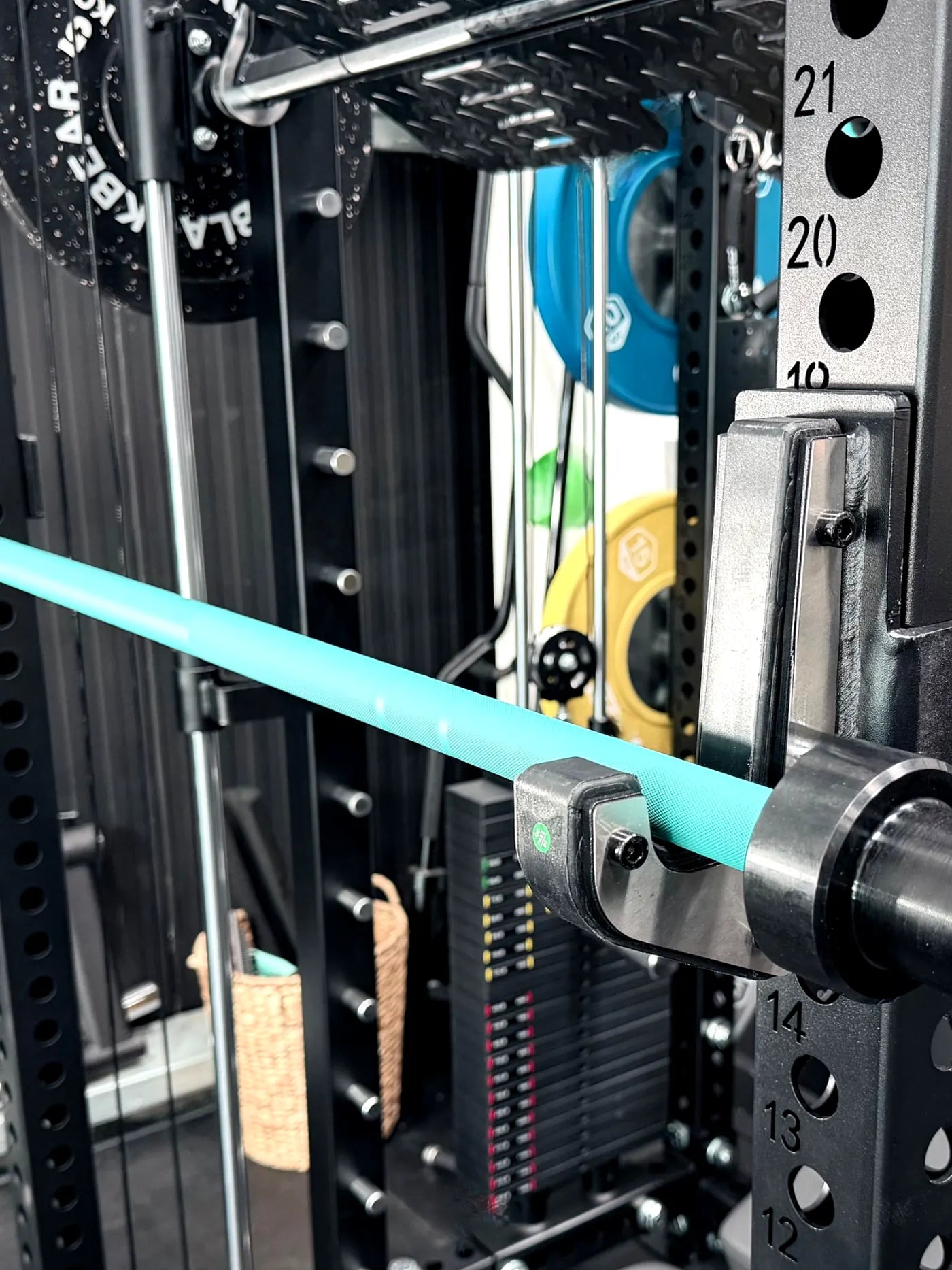 7ft 20kg Teal & Black Olympic Barbell - BlackBear Fitness