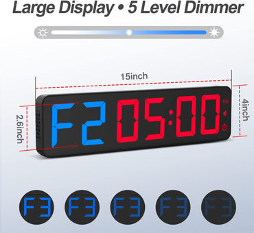 15" LED Gym Timer - BlackBear Fitness