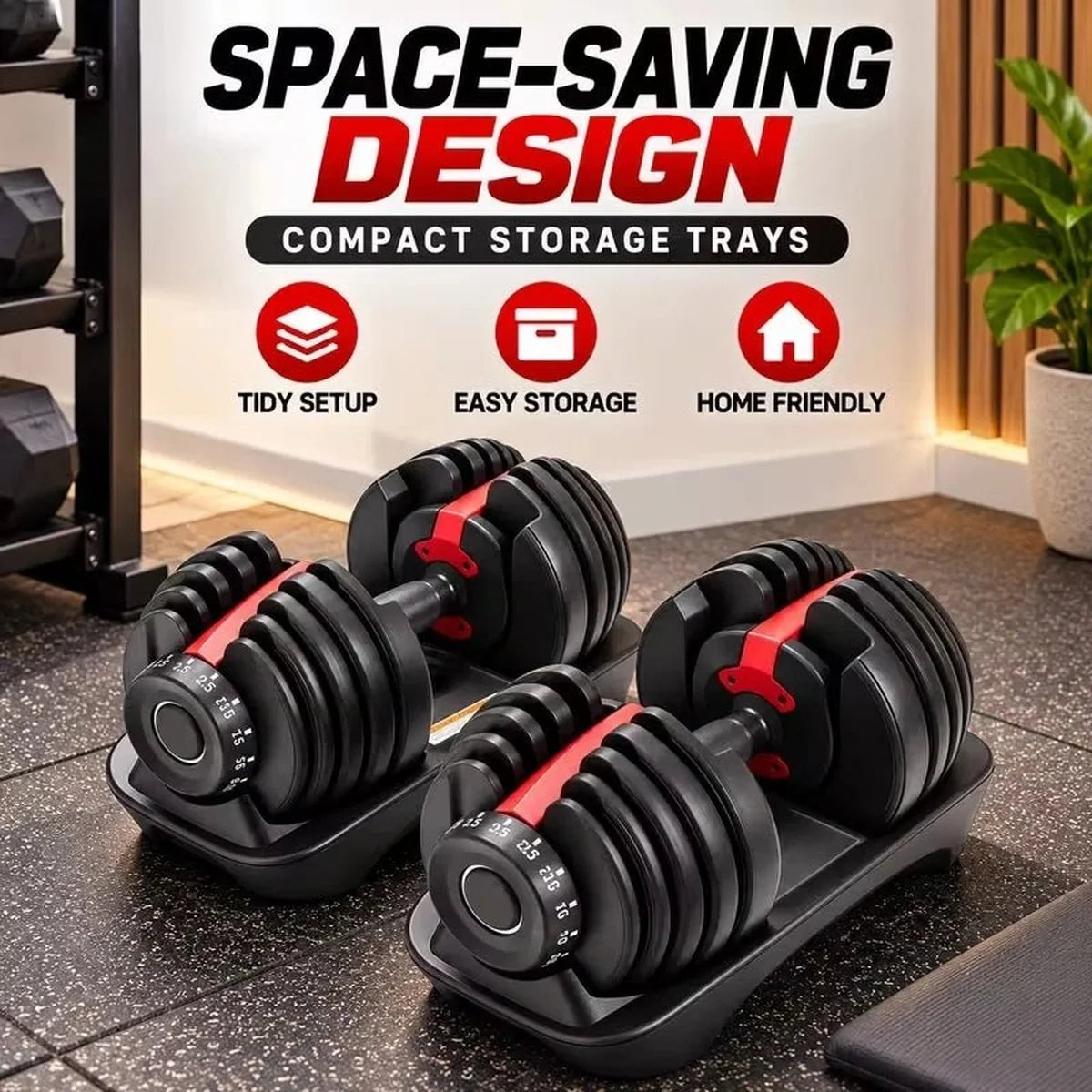 24kg Adjustable Dumbbells (15 sets in 1) - BlackBear Fitness