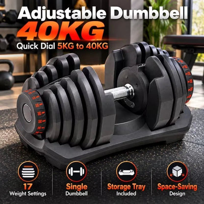 40kg Adjustable Dumbbells (15 sets in 1) - BlackBear Fitness