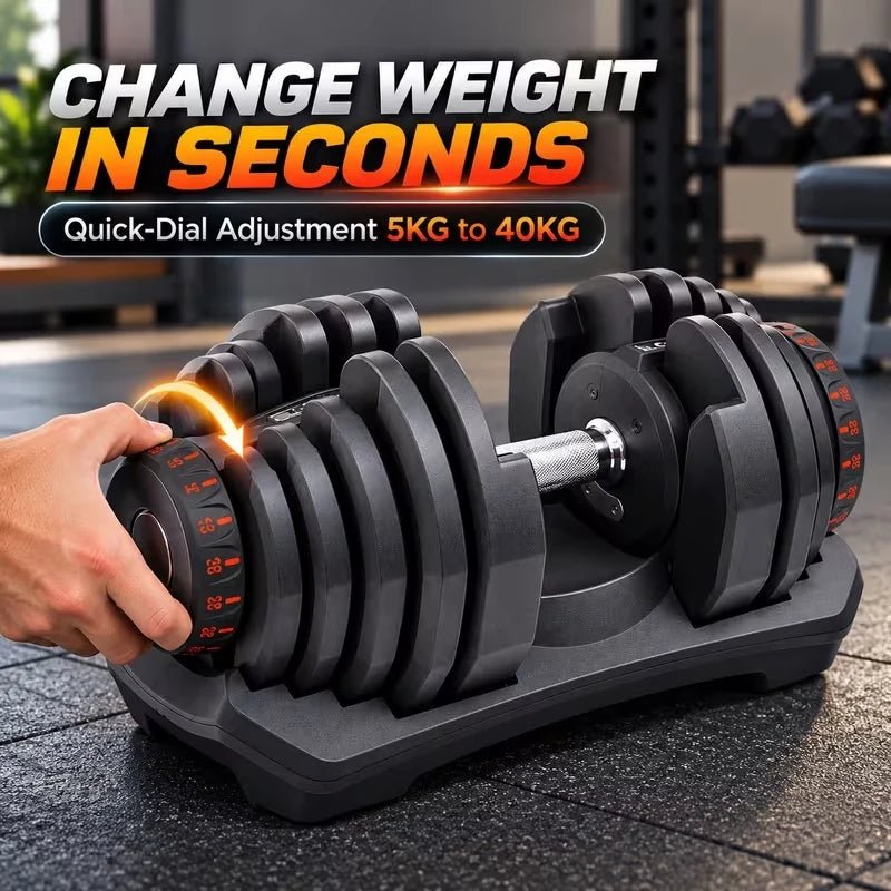 40kg Adjustable Dumbbells (15 sets in 1) - BlackBear Fitness