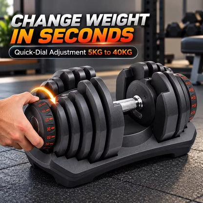 40kg Adjustable Dumbbells (15 sets in 1) - BlackBear Fitness