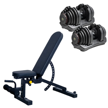 40kg Adjustable Dumbbells & Incline Bench Package