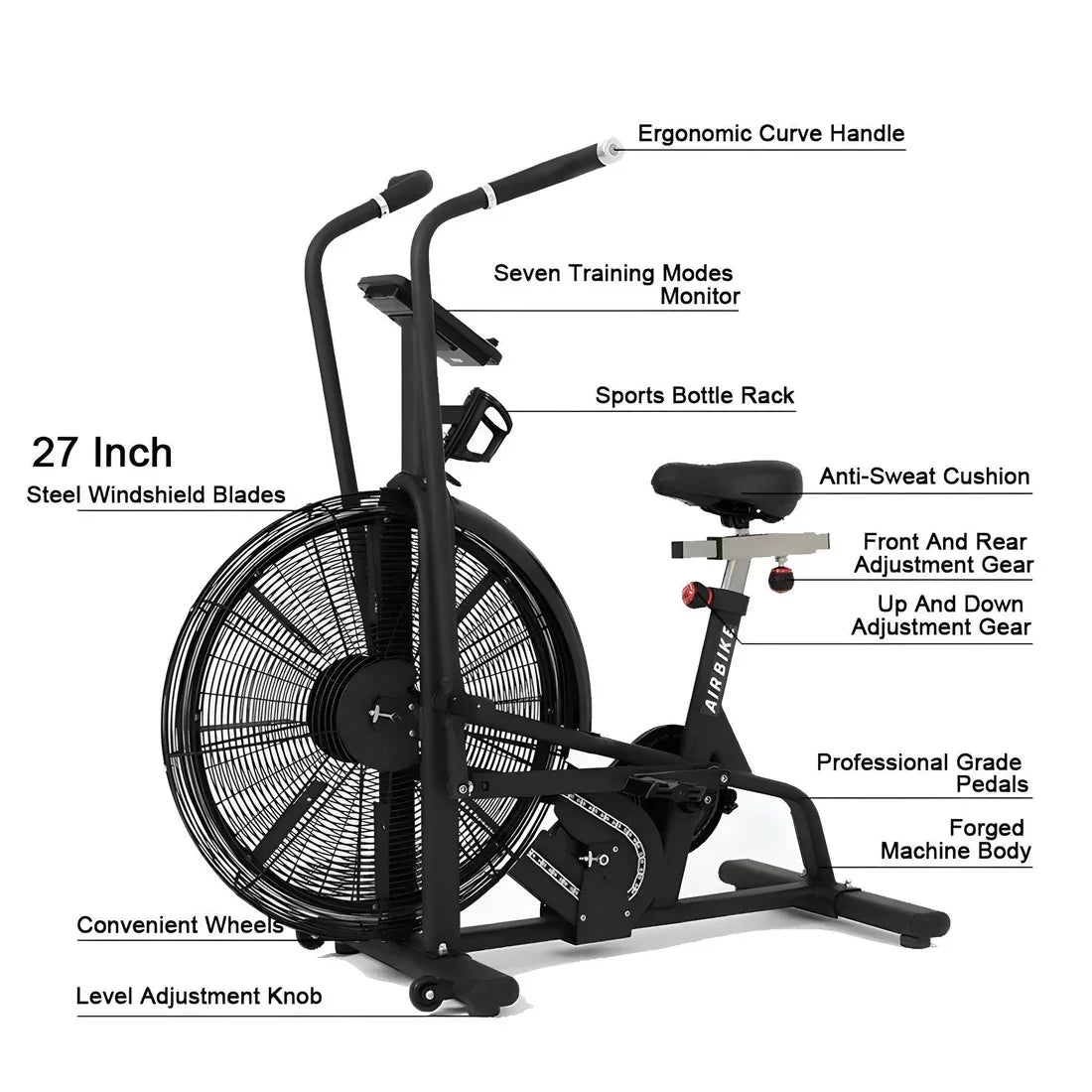 (OVERSTOCK SALE) Air Bike - BlackBear Fitness
