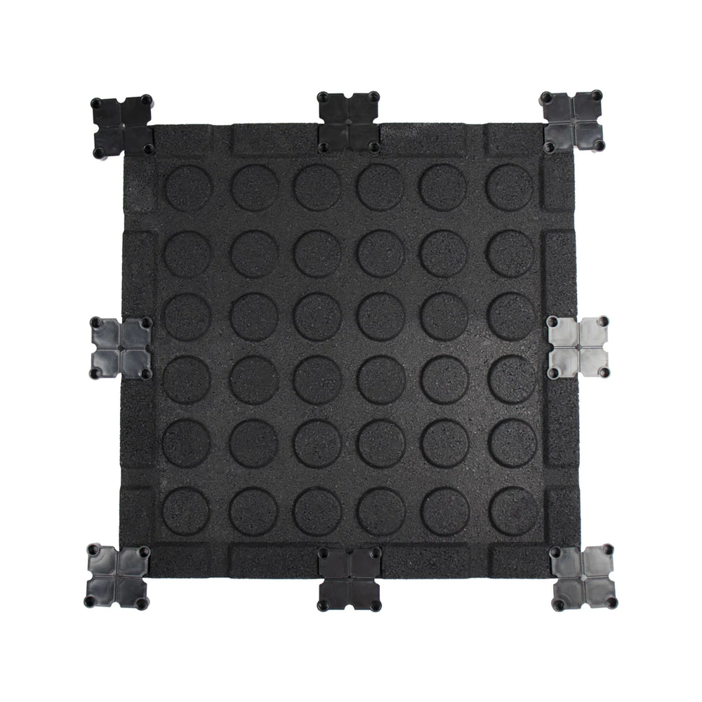 Black 500mm x 500m 20mm Interlocking Flooring Tiles - BlackBear Fitness