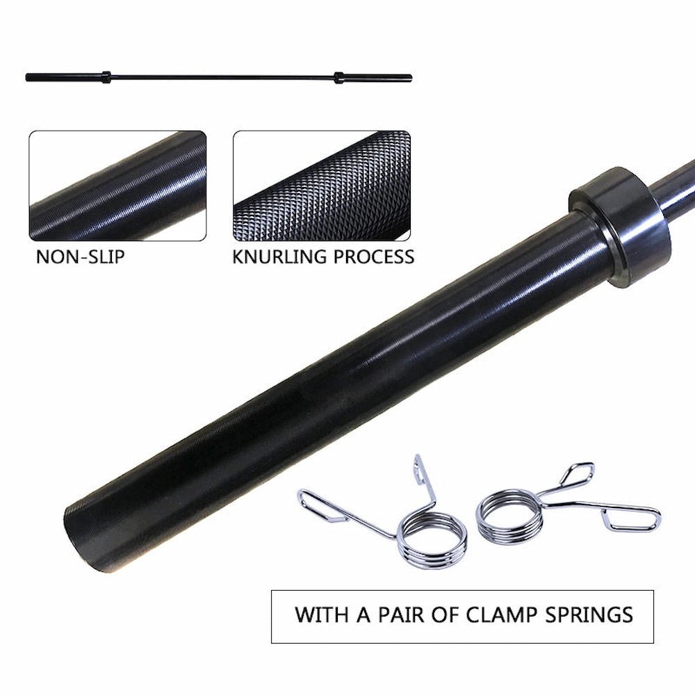 7ft 20kg All Black Olympic Barbell - BlackBear Fitness