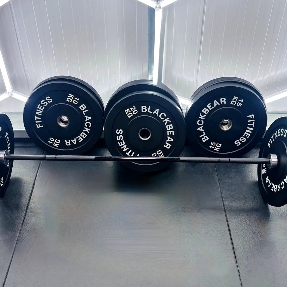7ft 20kg Bar and 100kg Bumper Plate Package 1 - BlackBear Fitness