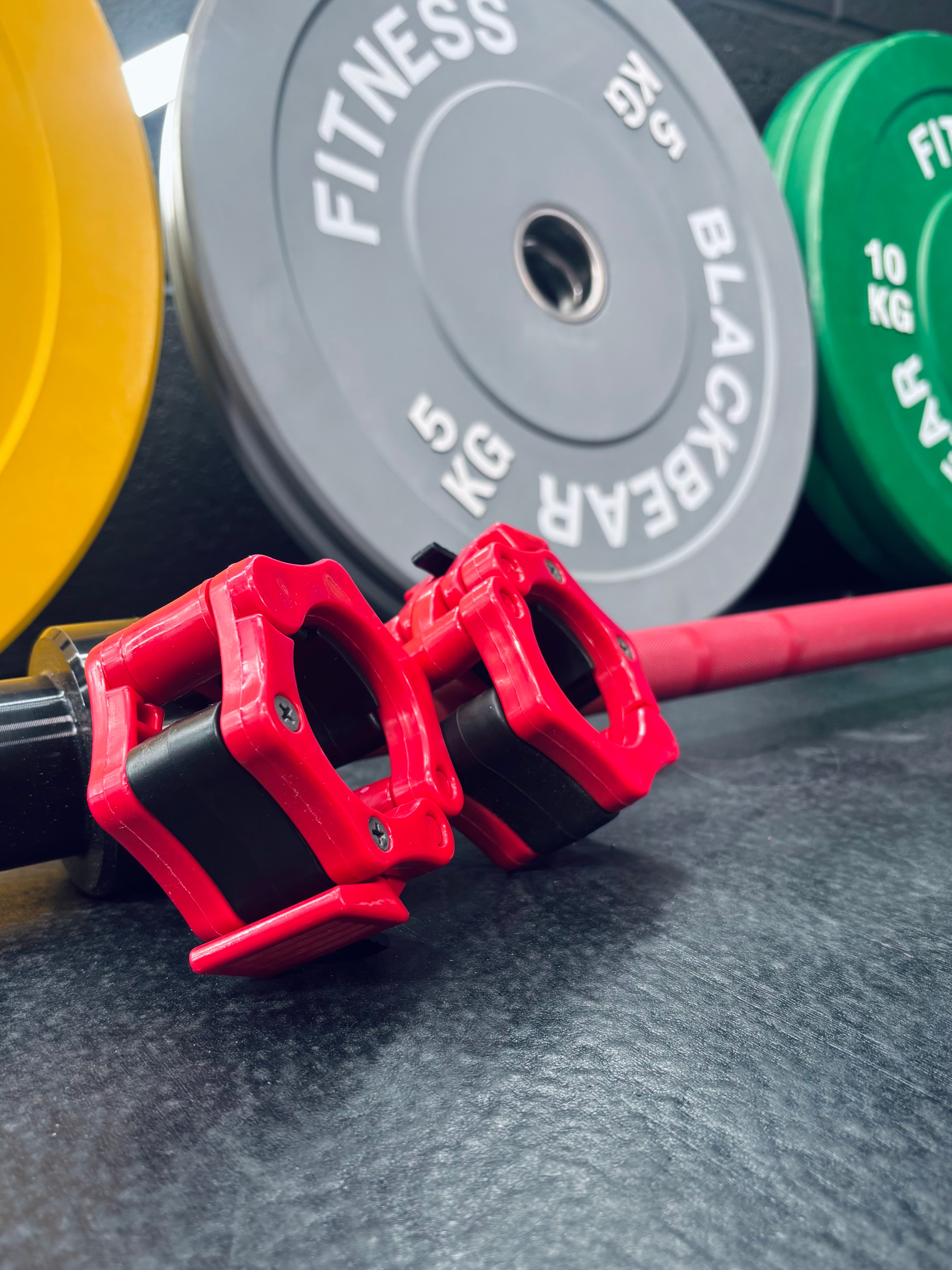 7ft 20kg Bar and 100kg Coloured Bumper Plate Package #3
