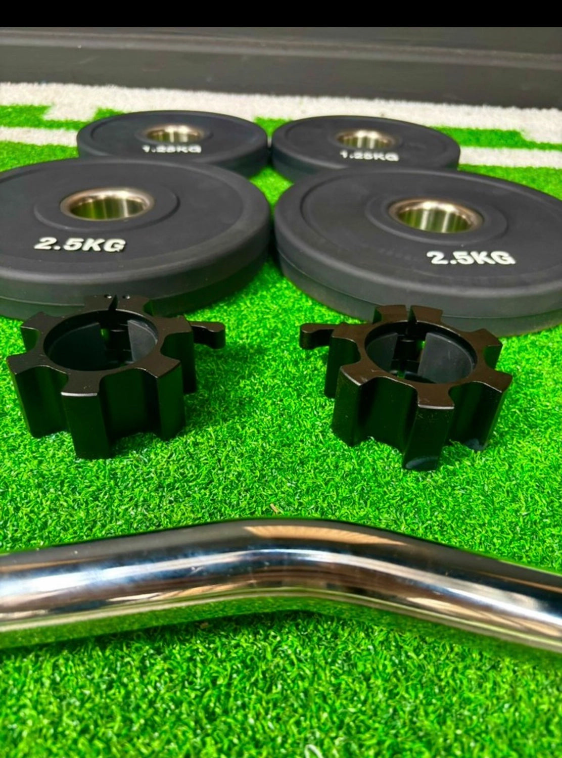 Ez Curl Barbell Package - Plates & Collars