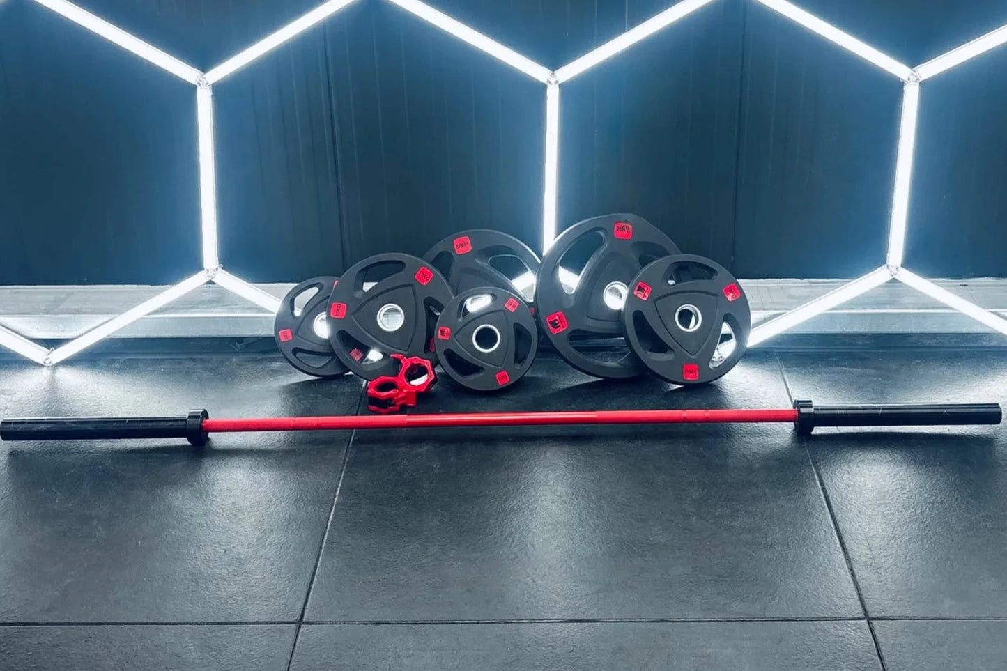 Tri Grip Rubber Olympic Weight Plates 5kg 10kg 15kg 20kg - 50mm Centre Hole - BlackBear Fitness