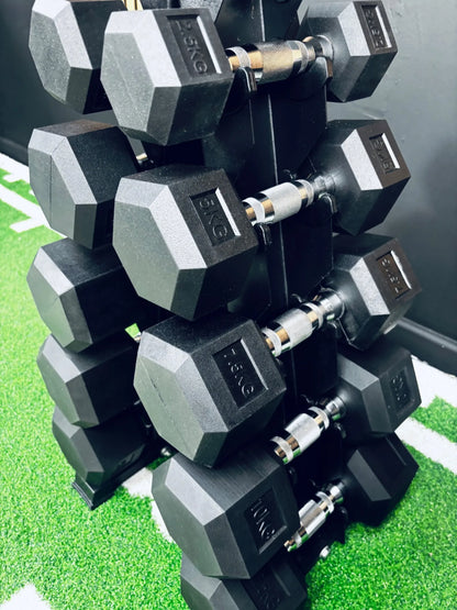 2.5kg - 12.5kg Hex Dumbbell Package (5 Pairs) - BlackBear Fitness