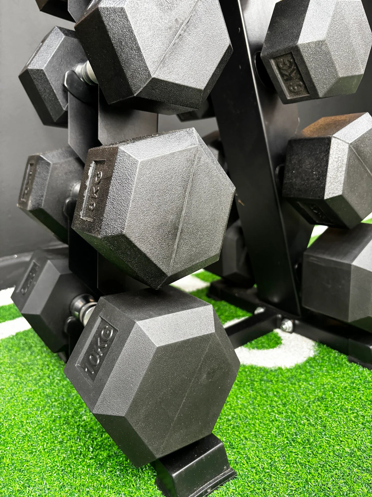 2kg-10kg Hex Dumbbell Package + Stand (5 Pairs)