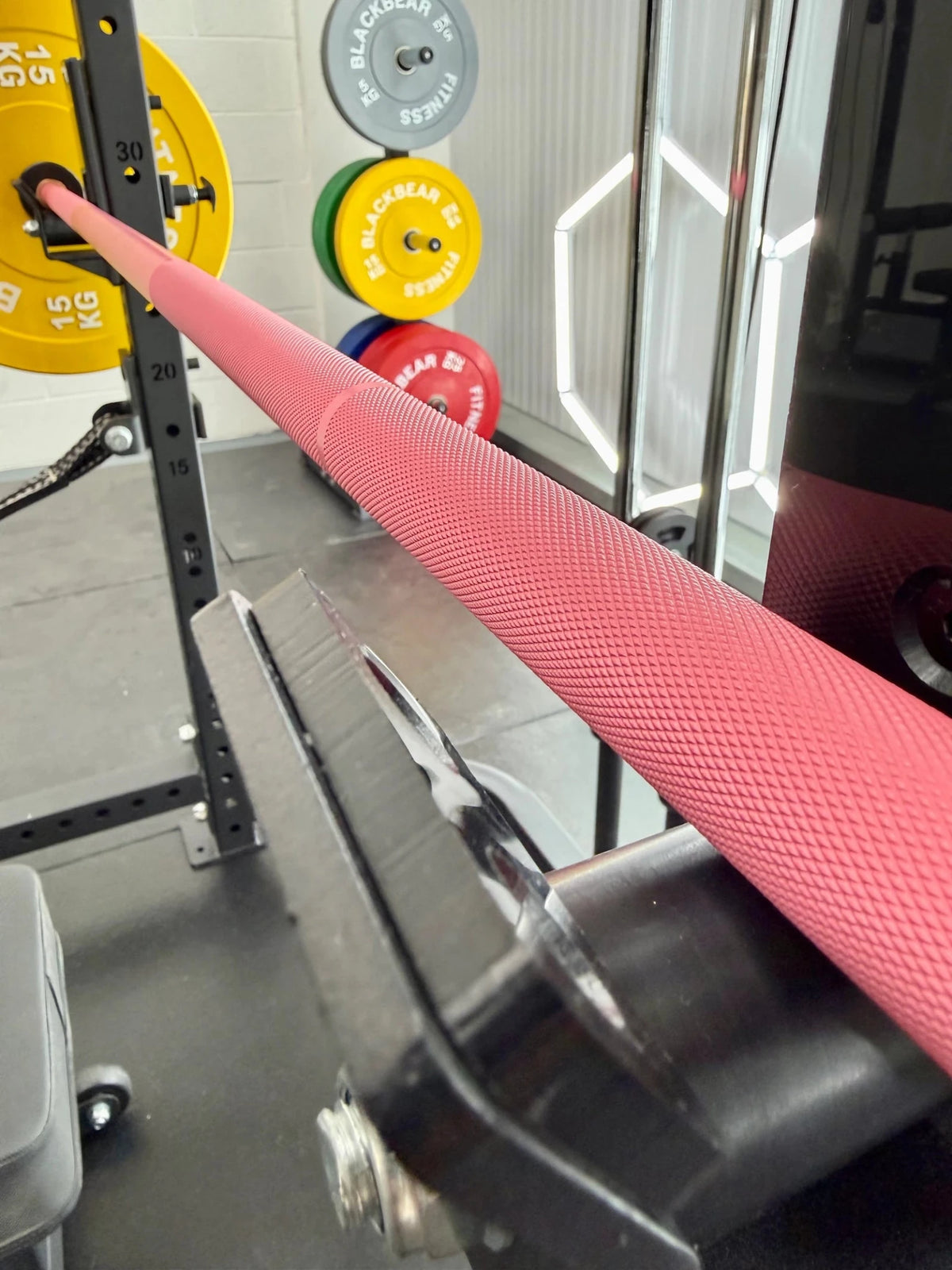 6ft 15kg Pink & Black Olympic Barbell - BlackBear Fitness