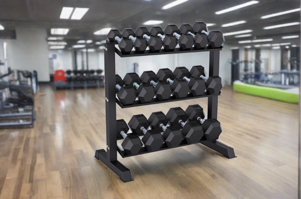 1m Wide Racking 1m Wide 3 Tier Dumbbell Storage Rack – BlackBear Fitness