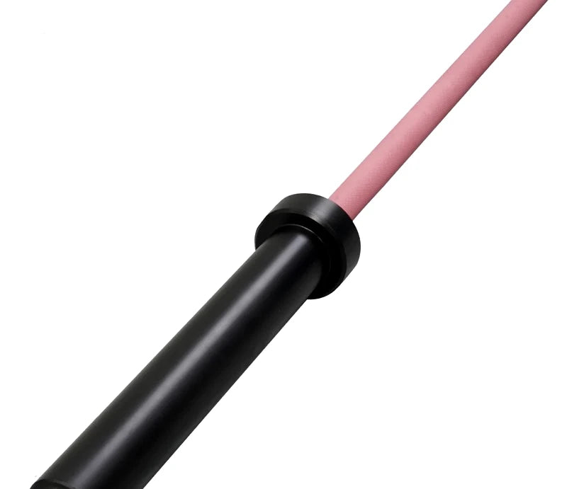 BlackBear 6ft 15kg Pink Olympic Barbell — side profile studio view