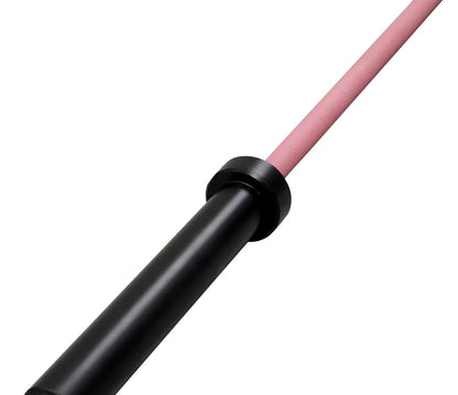 BlackBear 6ft 15kg Pink Olympic Barbell — side profile studio view