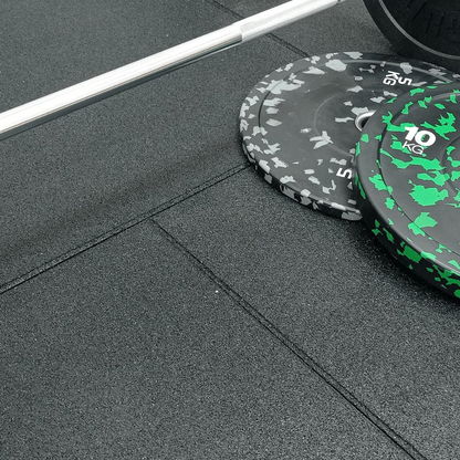 1m x 1m 20mm Black Gym Flooring