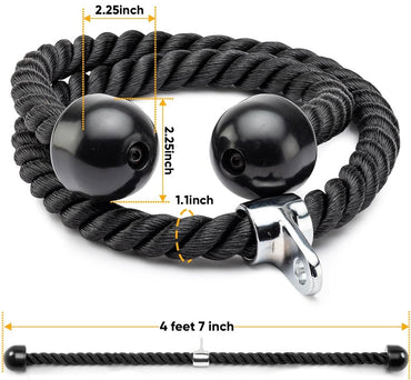 Long Dual Tricep Rope Attachment - BlackBear Fitness