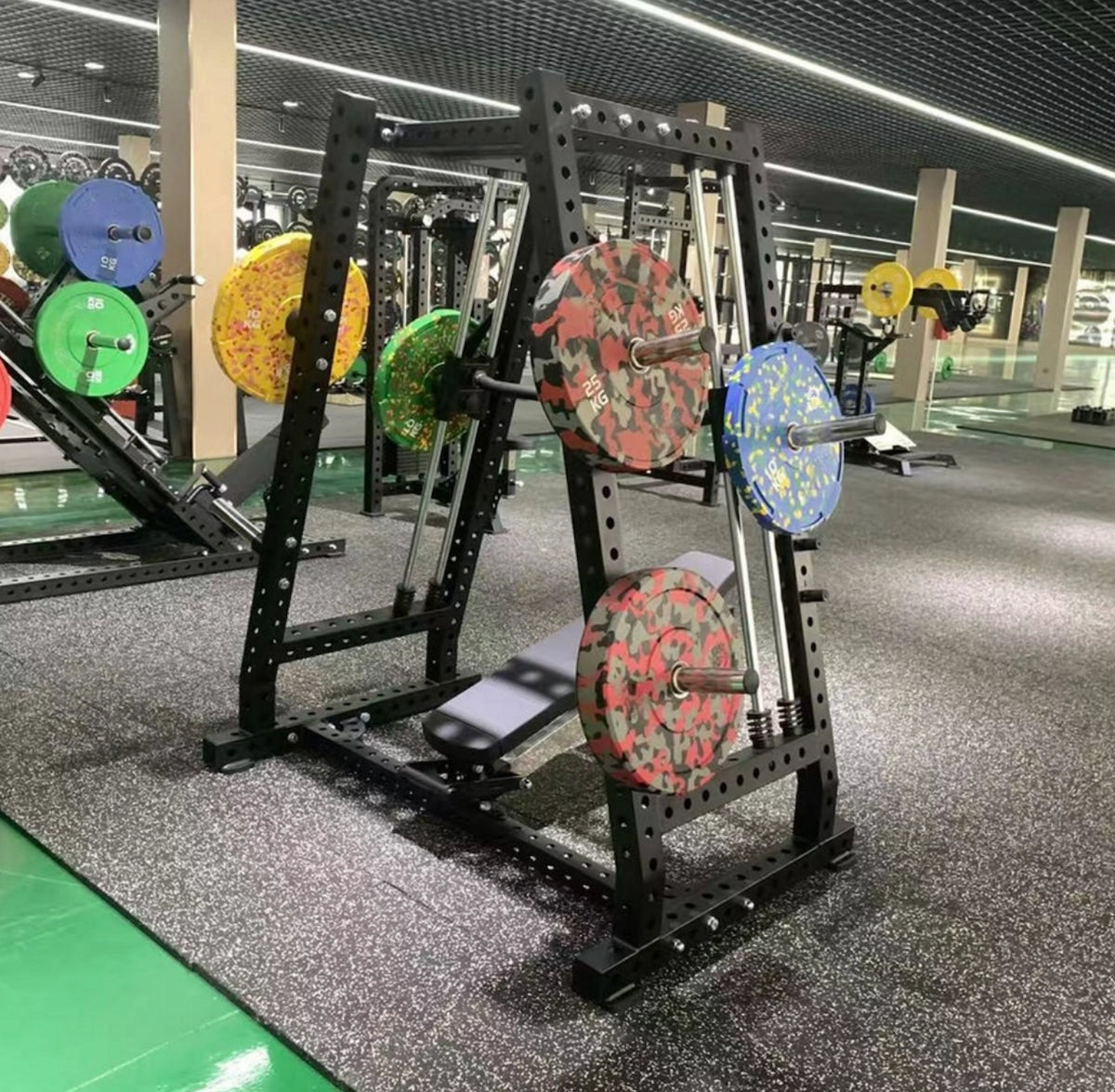 Dual Chest & Shoulder Smith Press Machine - Plate Loaded