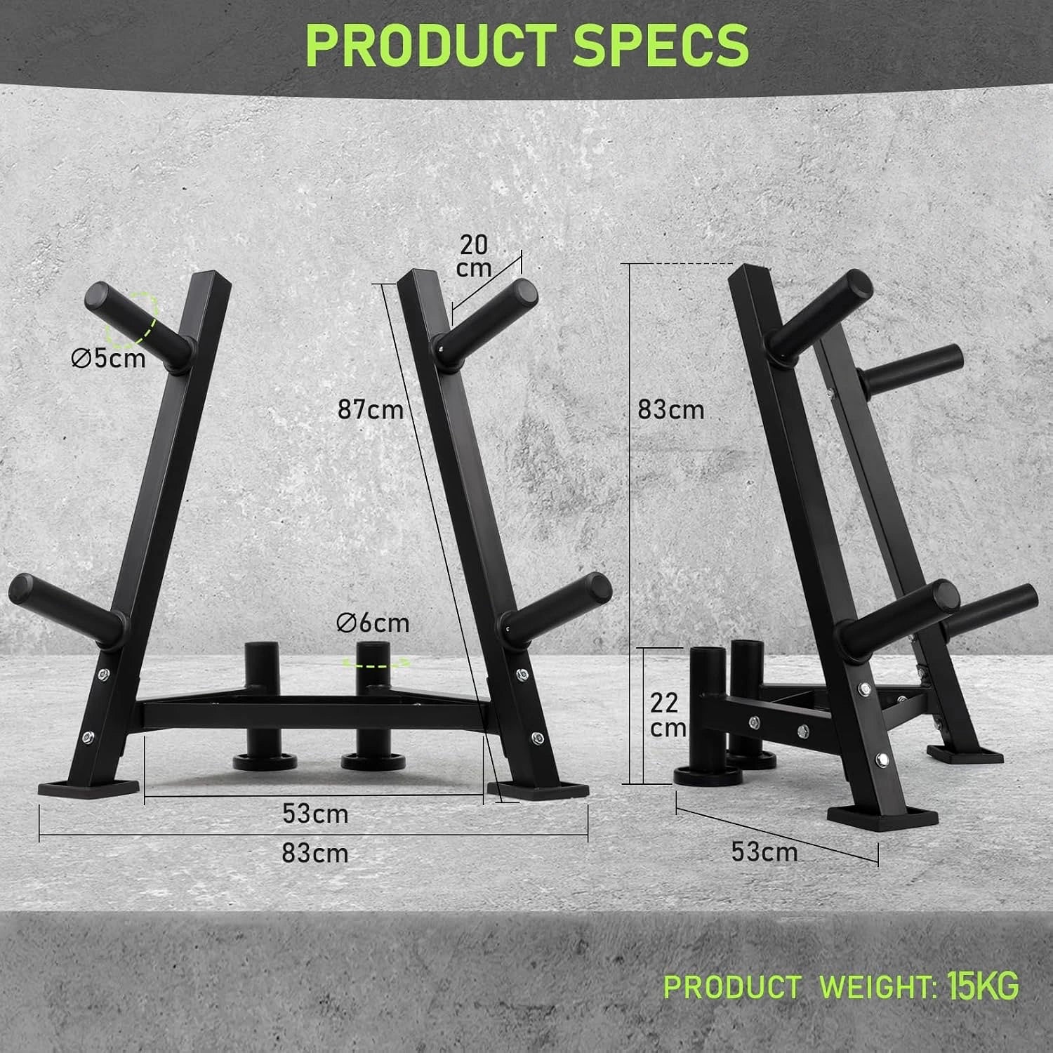 Front Facing Weight/Bar Storage Stand - BlackBear Fitness