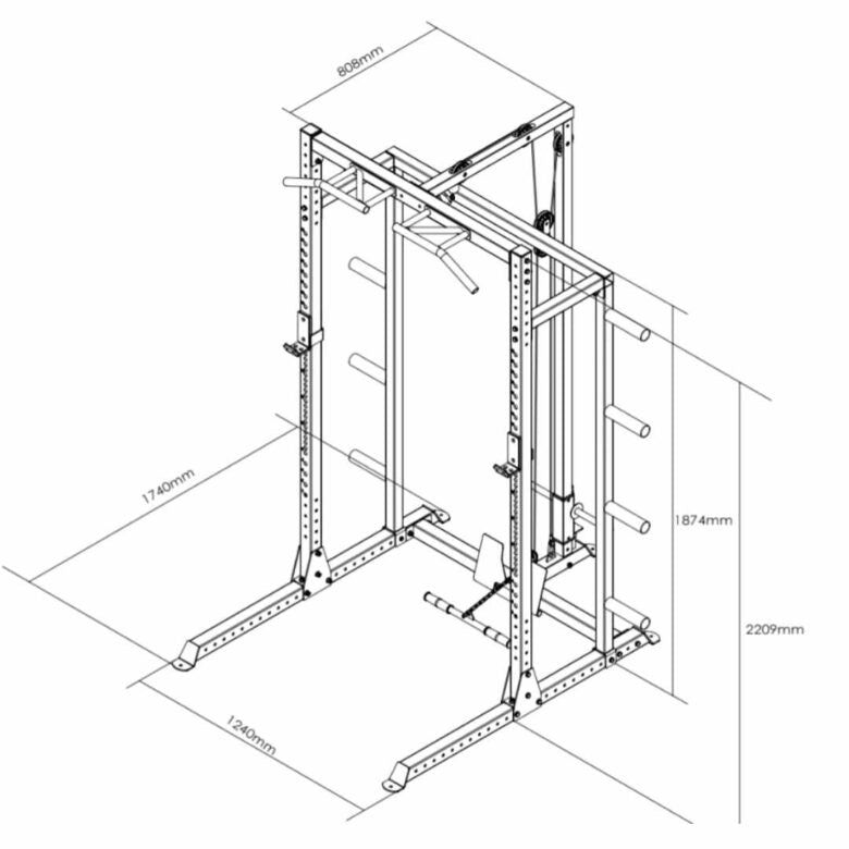 Half Rack With Pulldown System