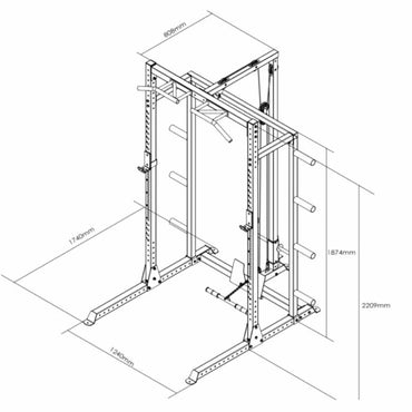 Half Rack With Pulldown System - BlackBear Fitness