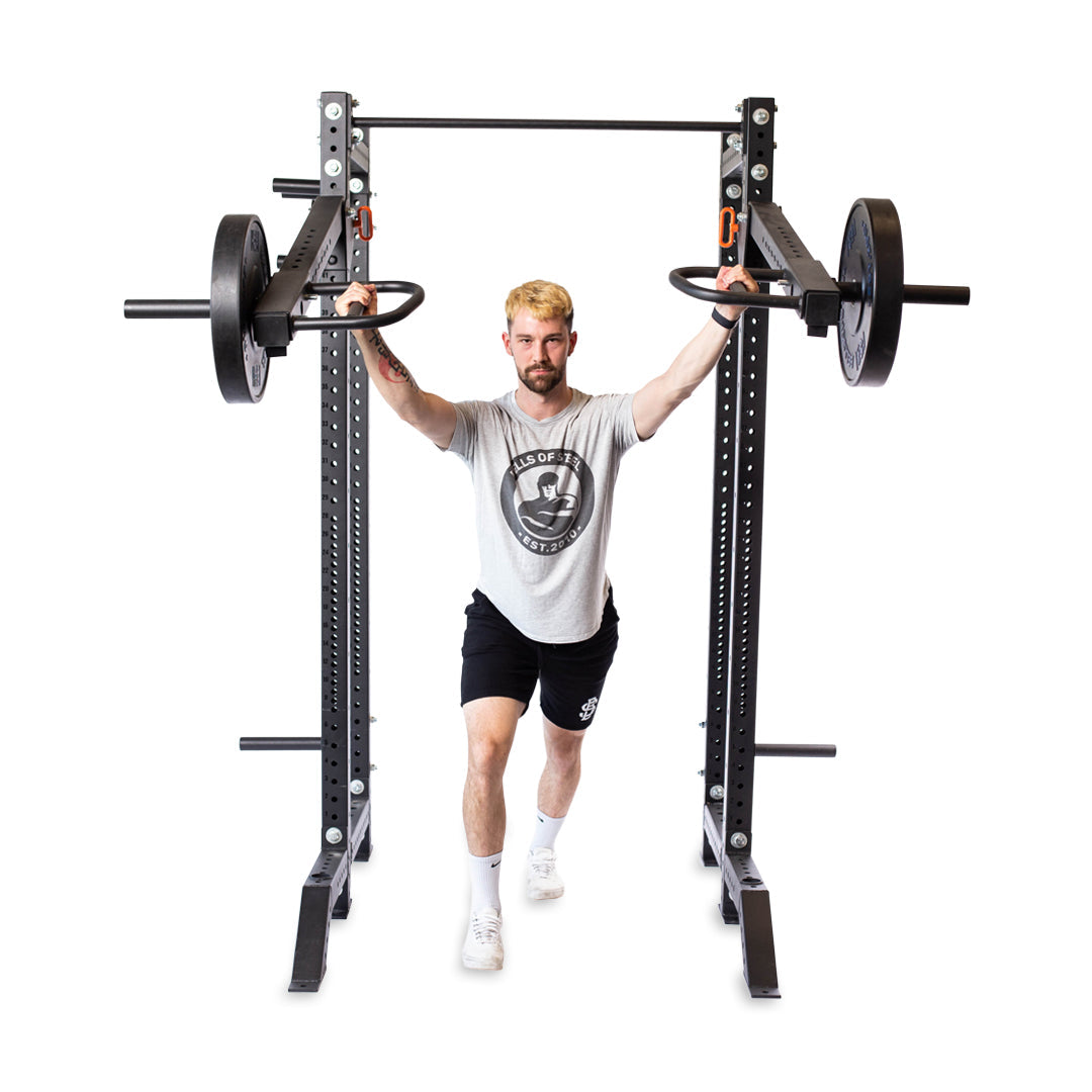 Training with lever-arm attachments on a Bells of Steel rack