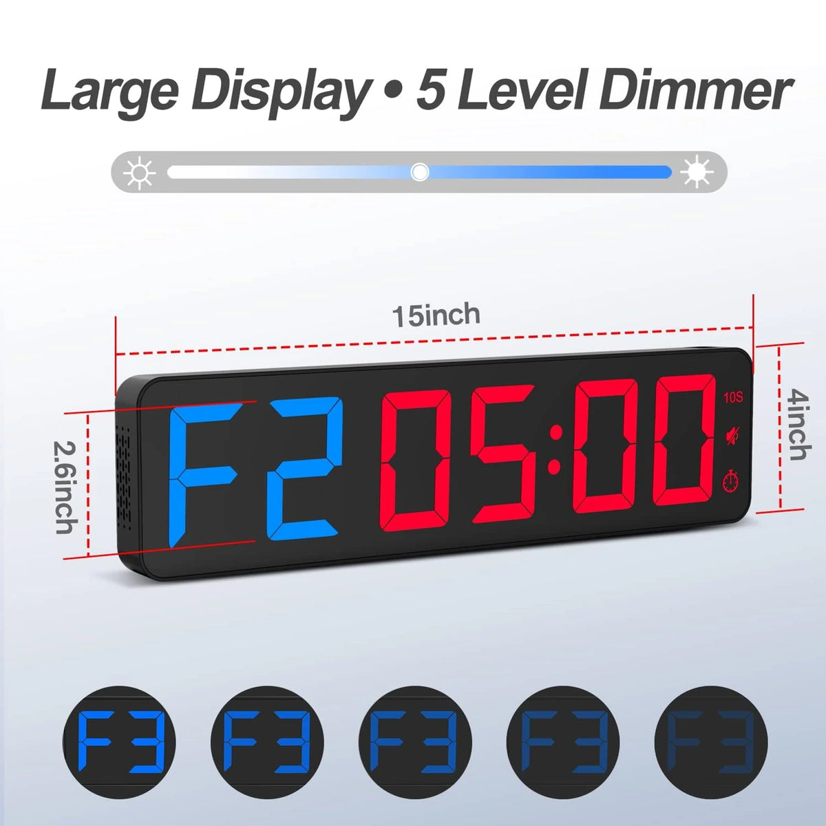 15" LED Gym Timer - BlackBear Fitness