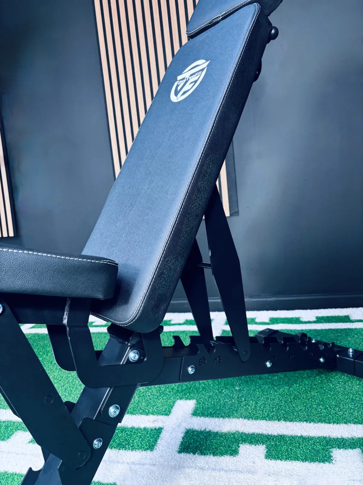 BlackBear Multi-Angle Adjustable Bench — seat and back pad adjustment detail