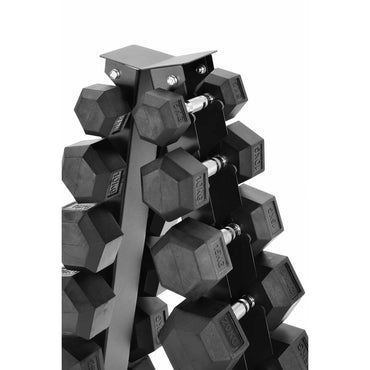 5kg–30kg Hex Dumbbell Package + A-Frame Rack (6 Pairs) - BlackBear Fitness