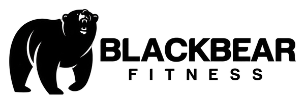 BlackBear Fitness horizontal logo with roaring bear