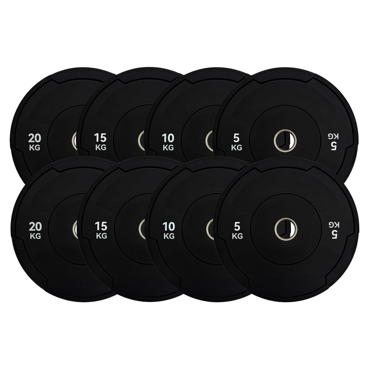 Black Monochrome Olympic Bumper Plates - BlackBear Fitness