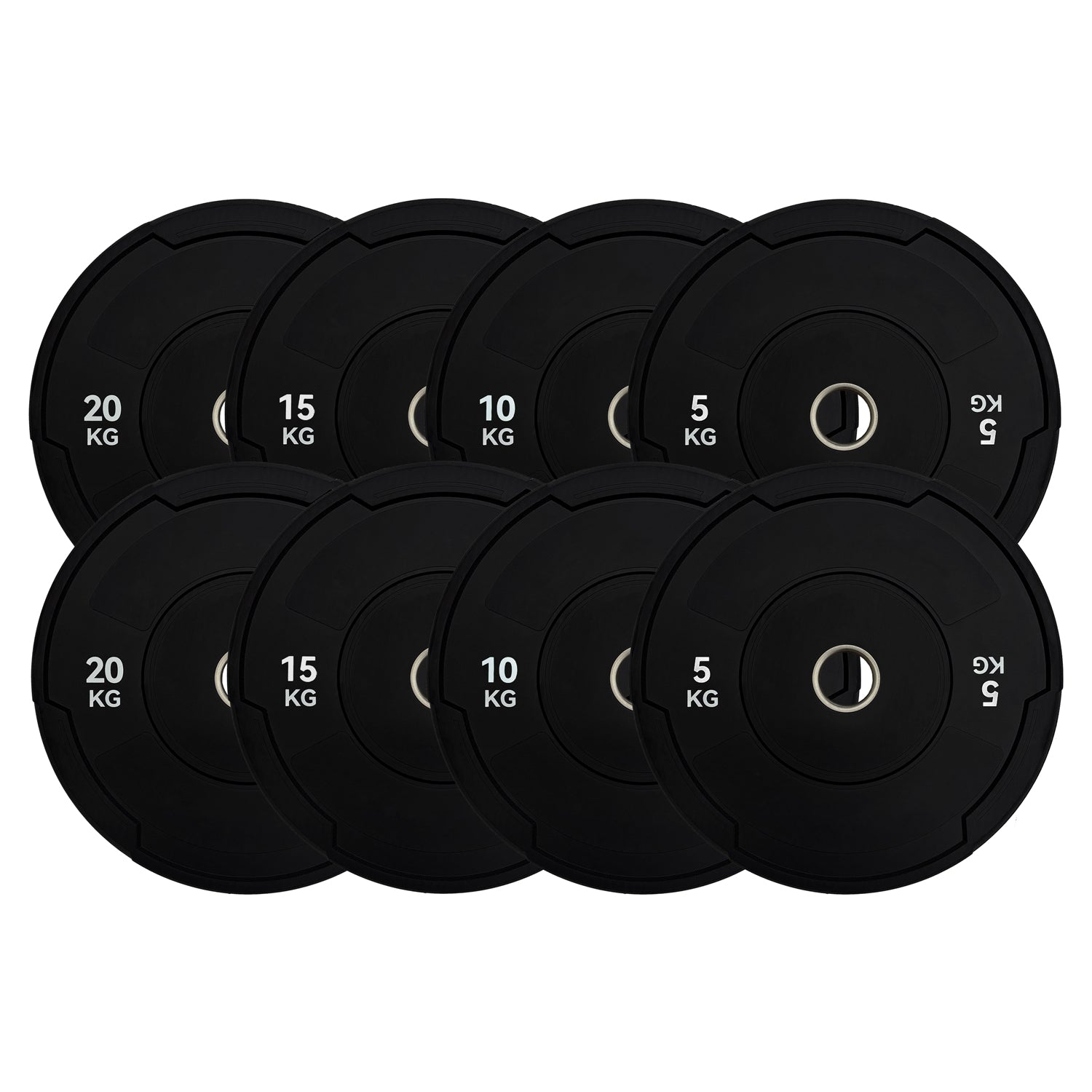 Black Monochrome Olympic Bumper Plates - BlackBear Fitness