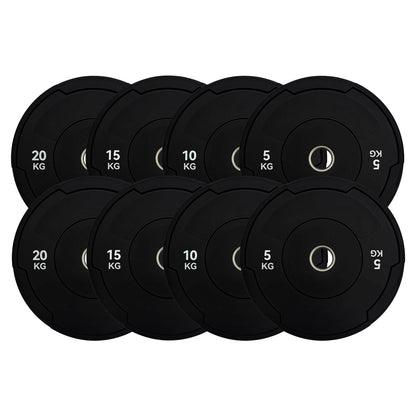 Black Monochrome Olympic Bumper Plates - BlackBear Fitness