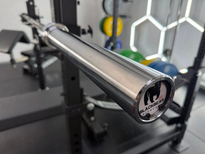6ft / 7ft Black & Chrome Olympic Barbells - BlackBear Fitness
