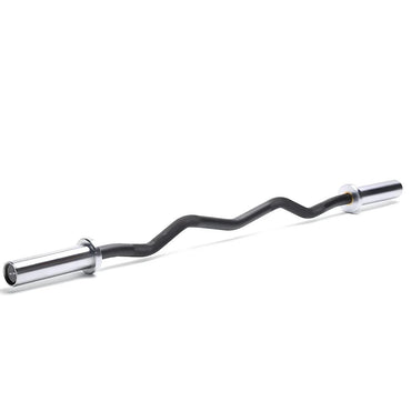 10kg Black & Chrome Ez Curl Barbell - BlackBear Fitness