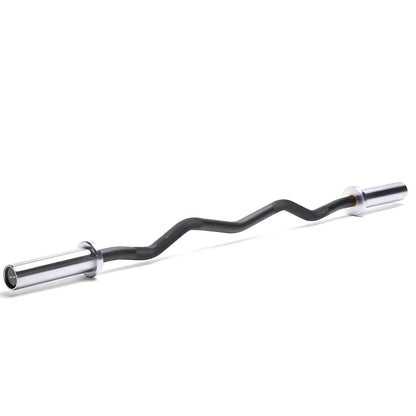 10kg Black & Chrome Ez Curl Barbell - BlackBear Fitness