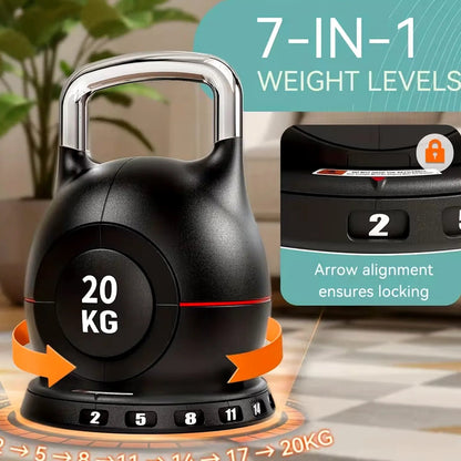 Adjustable Kettlebell 2kg - 20kg - 7in1 - BlackBear Fitness