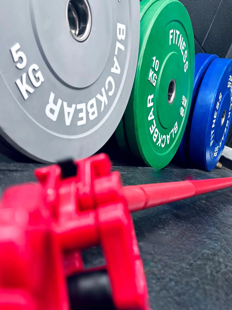 7ft 20kg Bar and 100kg Coloured Bumper Plate Package 3 - BlackBear Fitness