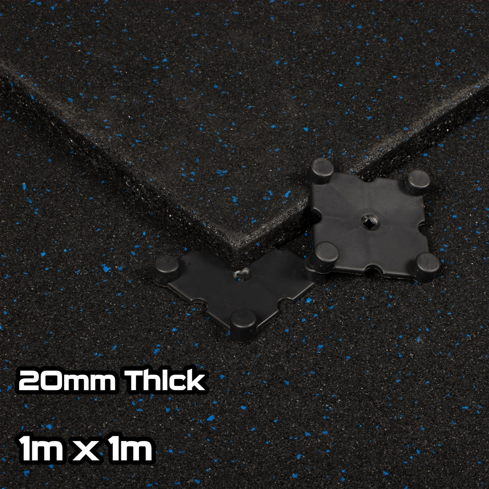 Blue Fleck SBR Interlocking Gym Flooring – 1m x 1m x 20mm - BlackBear Fitness