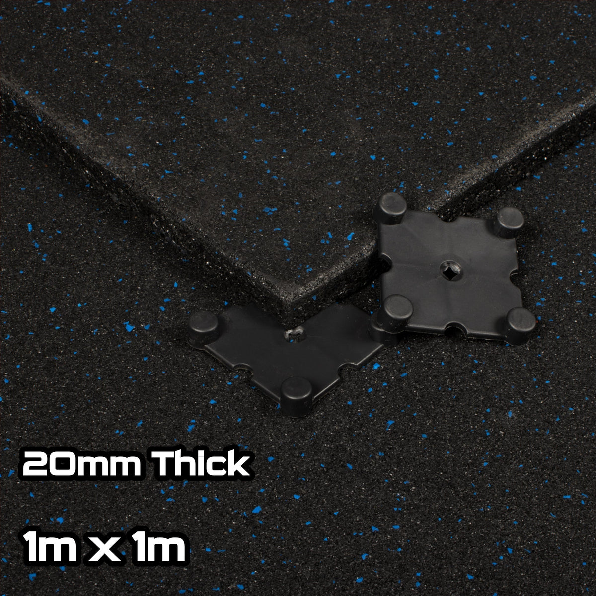 Blue Fleck SBR Interlocking Gym Flooring – 1m x 1m x 20mm - BlackBear Fitness