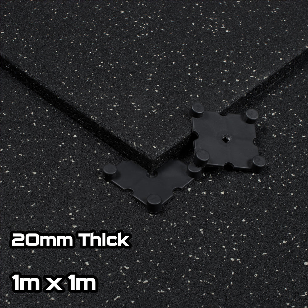 Grey Fleck SBR Interlocking Gym Flooring – 1m x 1m x 20mm - BlackBear Fitness