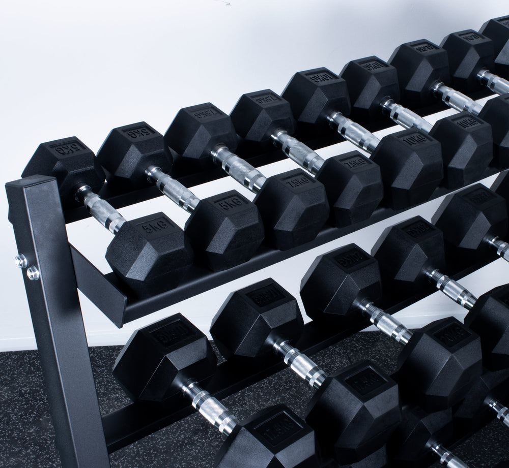 Three-Tier Angled Dumbbell Rack – 1.52m Wide - BlackBear Fitness