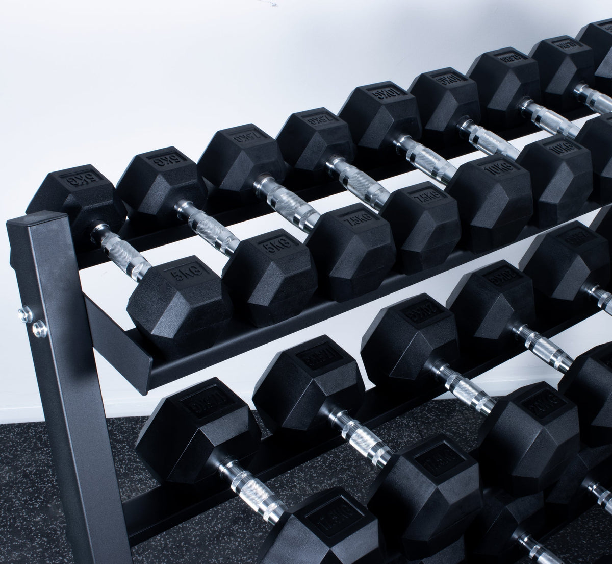Three-Tier Angled Dumbbell Rack – 1.52m Wide - BlackBear Fitness